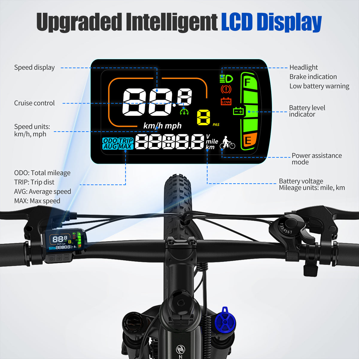 ZDZA ZA04 26" Mountain Electric Bike 350W(1000W Peak) Motor 36V 10.4Ah Battery