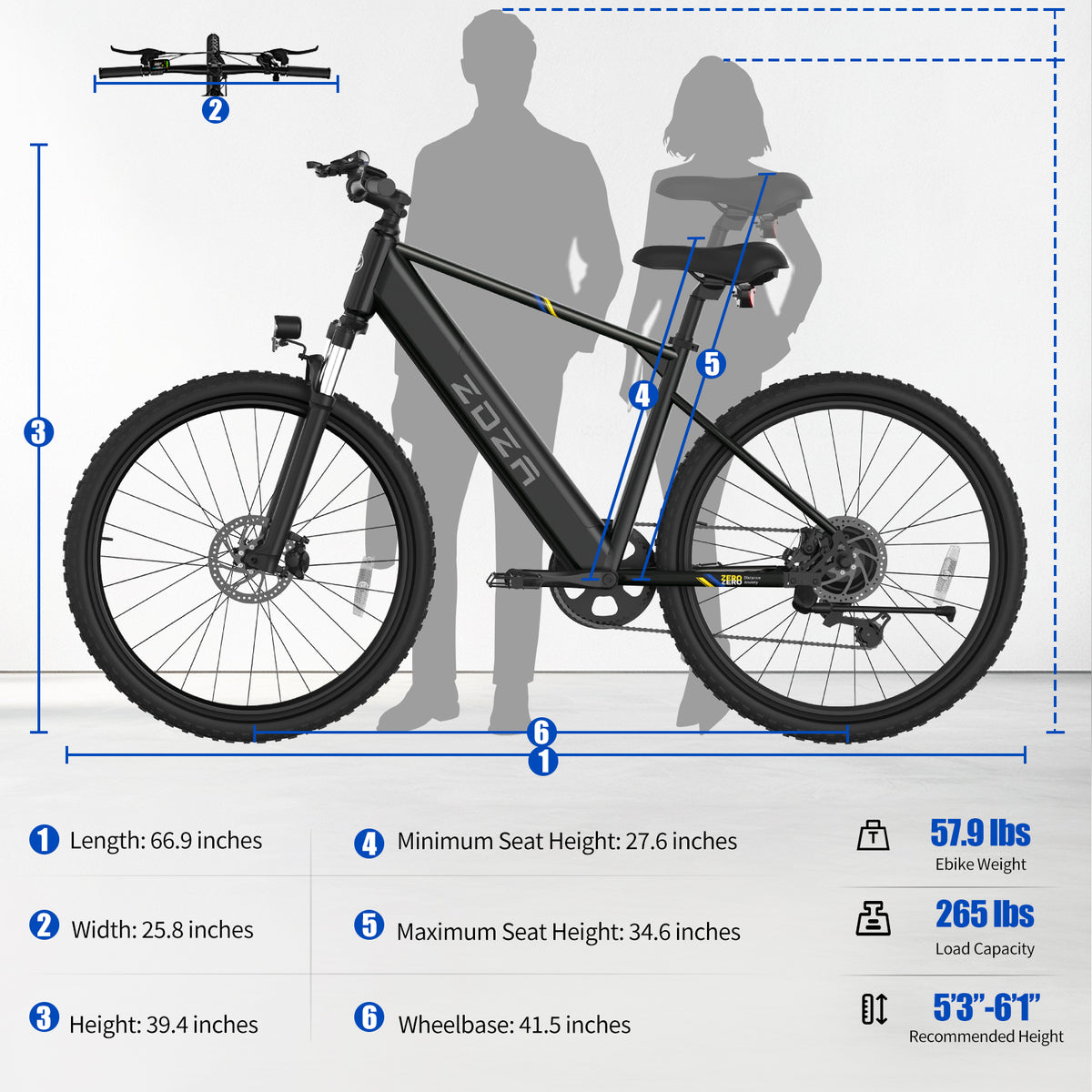 ZDZA ZA04 26" Mountain Electric Bike 350W(1000W Peak) Motor 36V 10.4Ah Battery