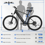 ZDZA ZA04 26" Mountain Electric Bike 350W(1000W Peak) Motor 36V 10.4Ah Battery