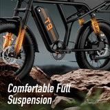 URLIFE T9 20" Off Road Electric Bike 250W Motor 48V 15.6Ah Battery (UK&EU Version)