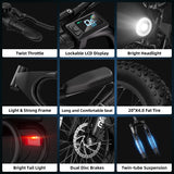 MEELOD DK200 20" Retro Moped Style Electric Bike 750W Motor 48V 13Ah Battery