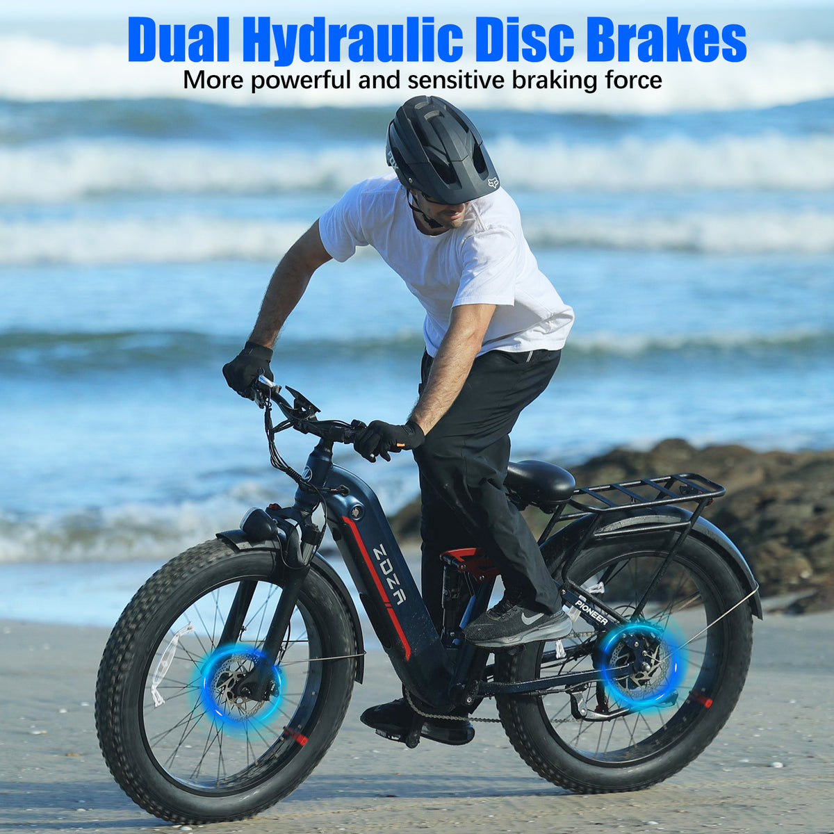 ZADA LB09 26" 750W (1500 Peak ) Motor Fat Tire Step-through Full Suspension Mountain Electric Bike 48V 18Ah Battery