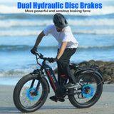 ZADA LB09 26" 750W (1500 Peak ) Motor Fat Tire Step-through Full Suspension Mountain Electric Bike 48V 18Ah Battery