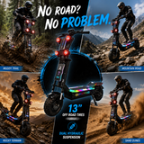 GLEERIDE A7 MAX 13" Off-road Electric Scooter 2*5000W Motors 72V 50Ah Battery