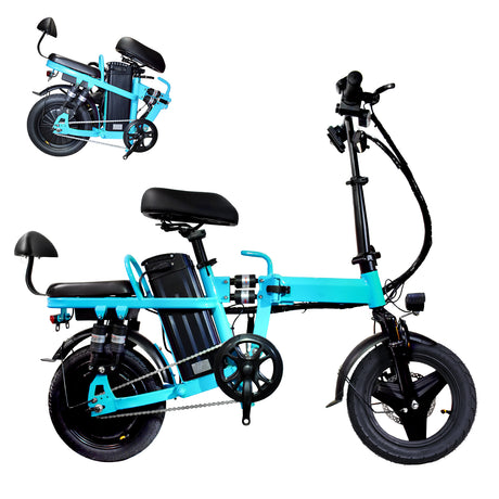 GleeRide A9 14" Mini Folding Electric Bike 750W Peak Motor 48V 20Ah Battery