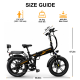 BENIFORE X1T PRO 20" Fat-Tire E-Bike 15000W Peak Motor 48V 20Ah Battery