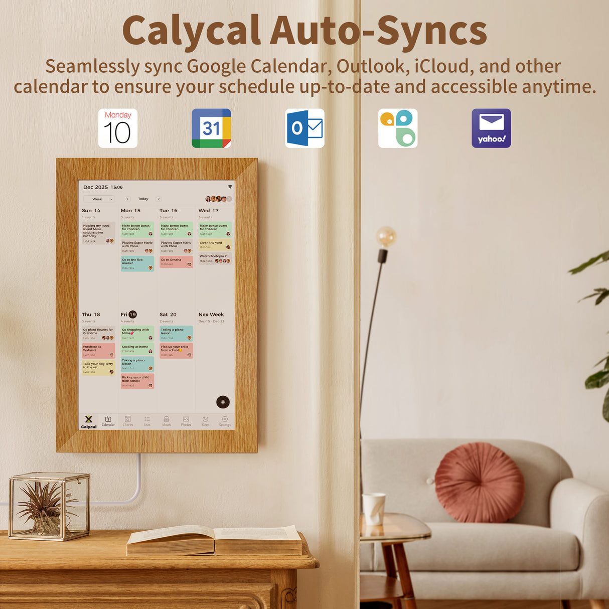 CALYCAL NB55 10.1" Wall Mounted Digital Calendar Free Subscription & Recording Function
