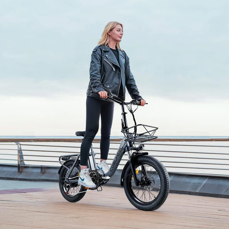 COSWHEEL Y20L 20" Step-Thru Folding Electric Bike 500W Motor 48V 15Ah Battery