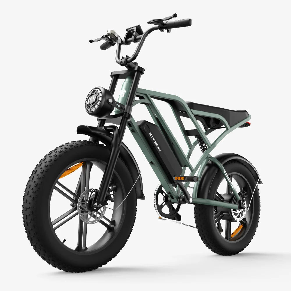 CYCROWN Hunter 20" Retro Electric Dirt Bike 750W Motor 48V 13+13Ah Dual Batteries