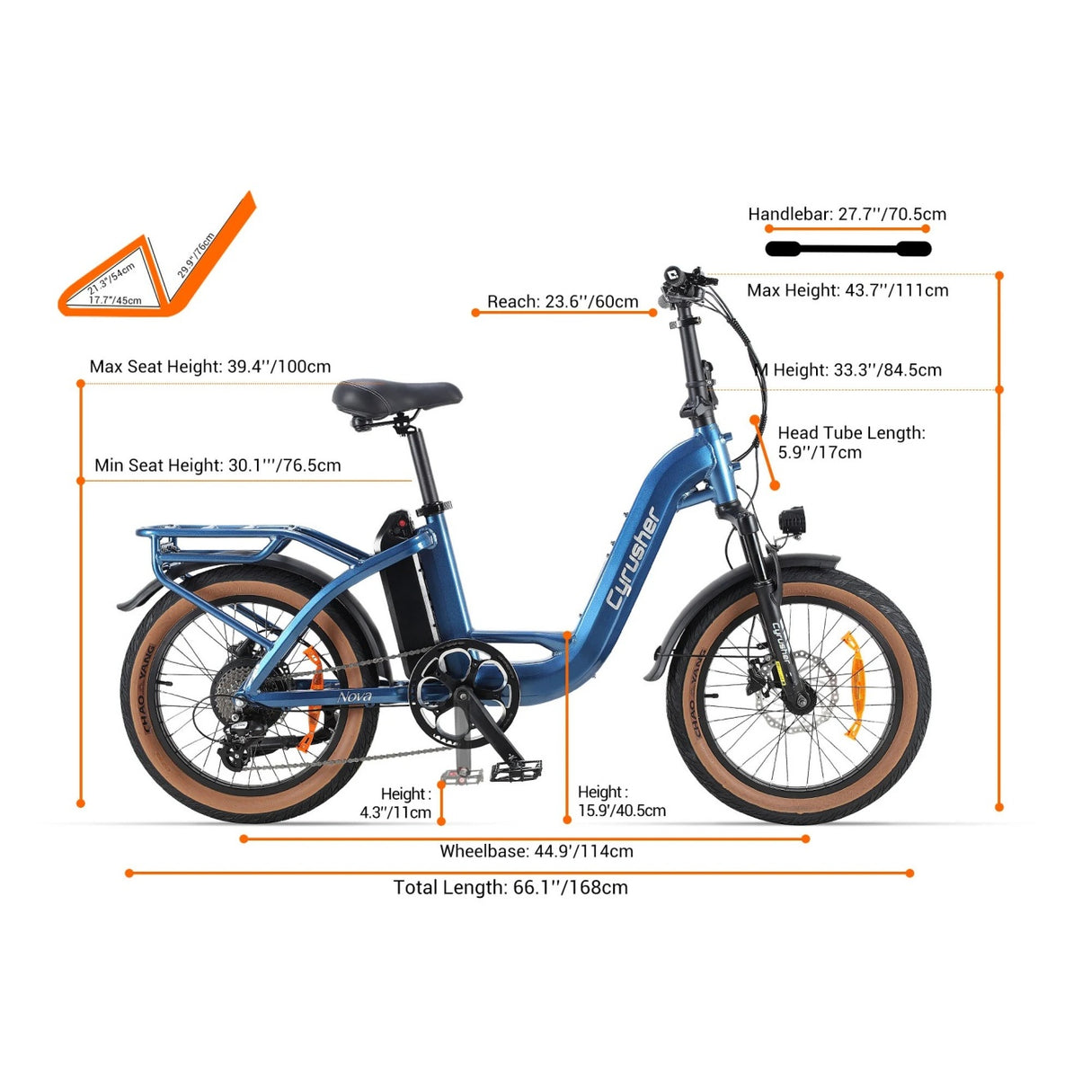 CYRUSHER Nova 20" Step-through Electric Bike  250W Motor 36V 15Ah Battery