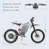 EKXBIKE X21 Max 19" Electric Dirt Bike Dual Hydraulic Shock 3000W Motor 60V 30Ah Battery