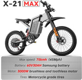 EKXBIKE X21 20" Electric Dirt Bike 2000W Motor 48V 35Ah Battery