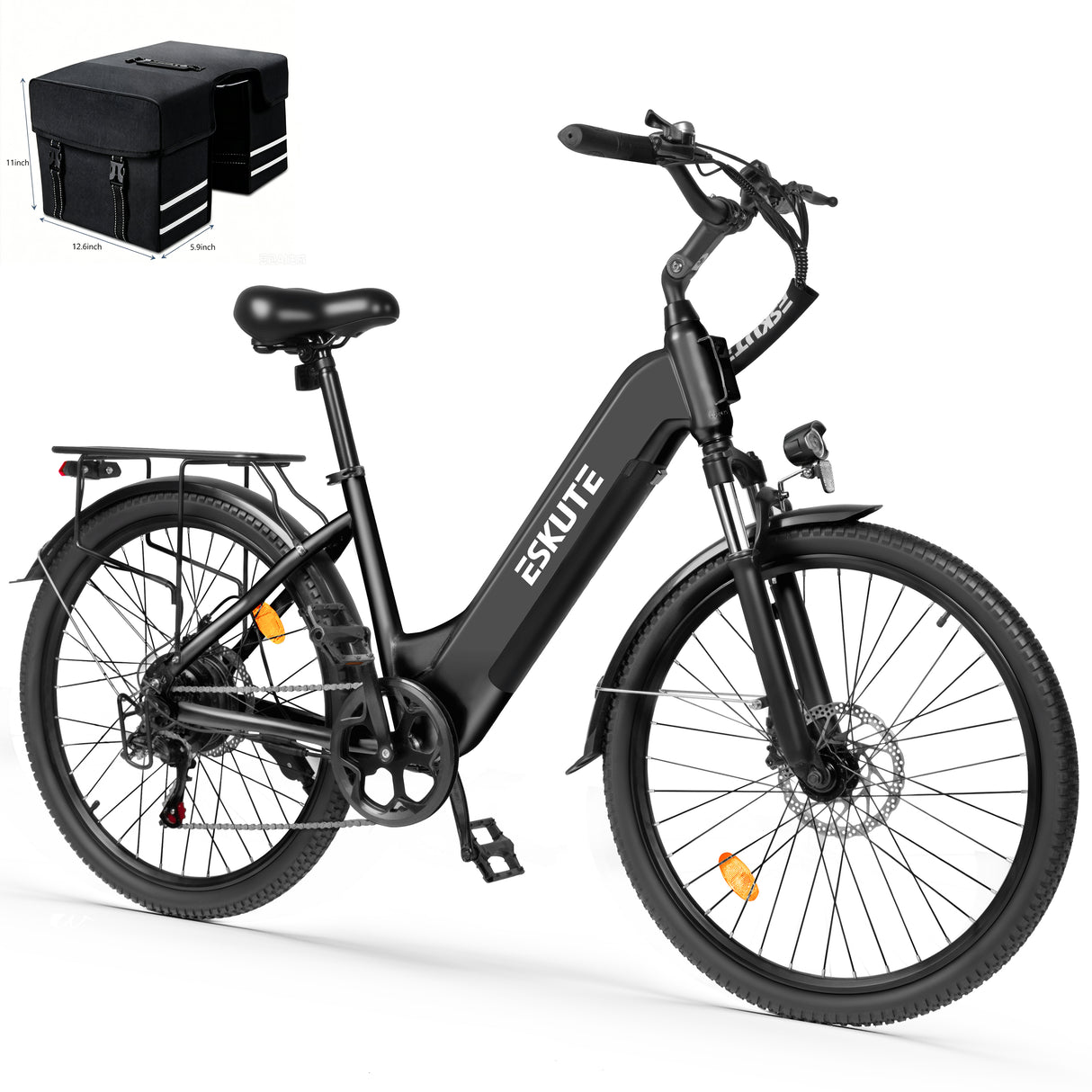 ESKUTE C202 26" Step-Thru E-Bike 250W Motor 48V 17.5Ah Battery