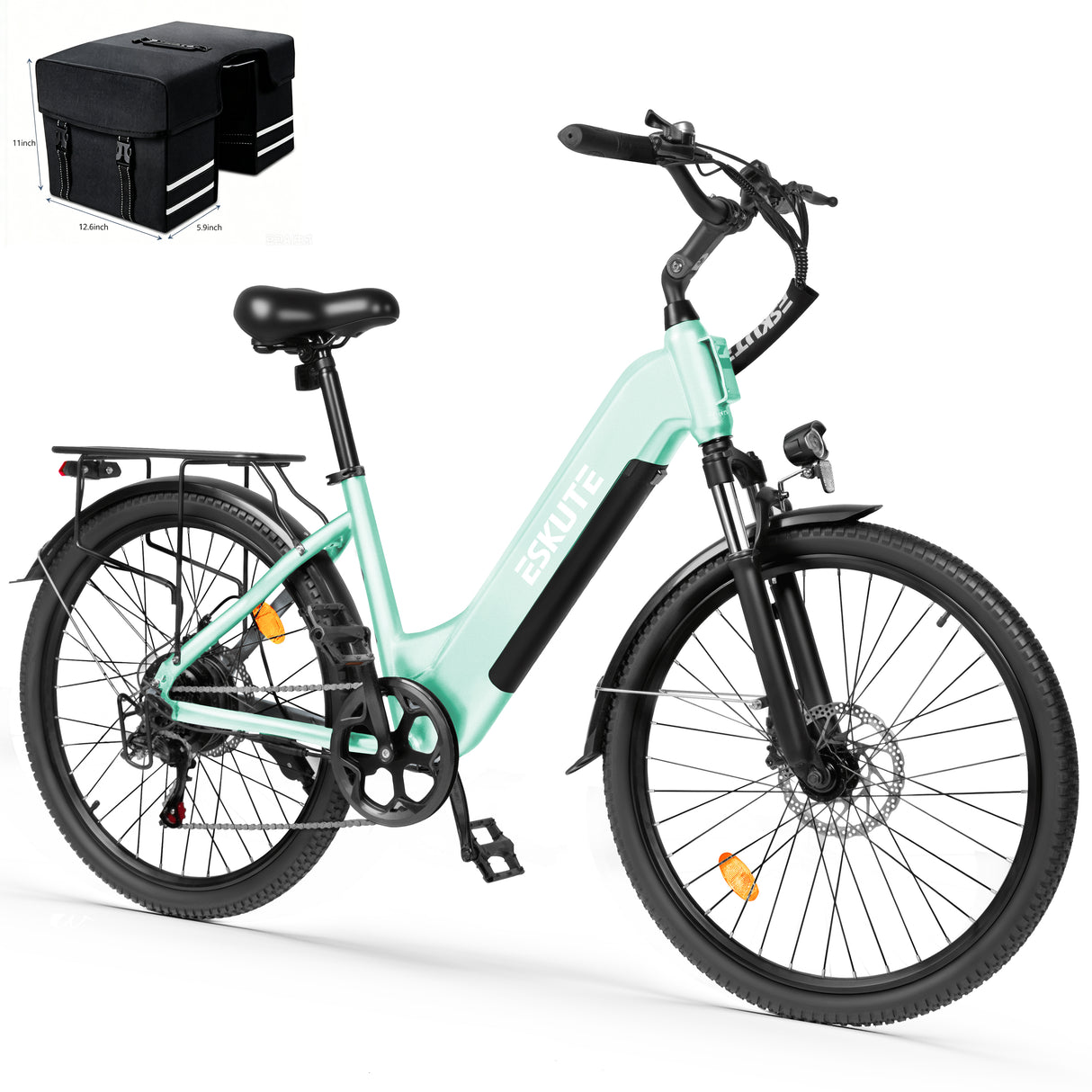ESKUTE C202 26" Step-Thru E-Bike 250W Motor 48V 17.5Ah Battery