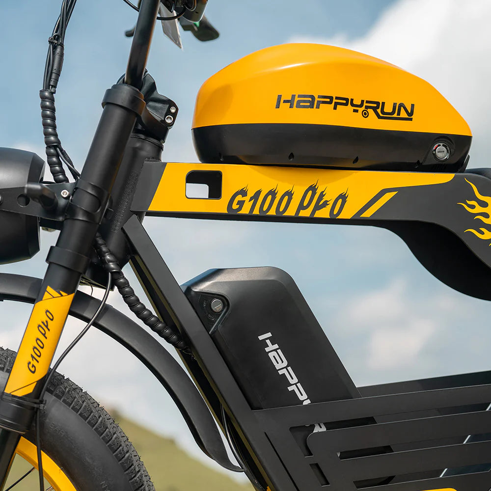 HAPPYRUN G100 Pro Global Comme Morative Electric Bikes All-Terrain Electric Motor Bike 3000w Motor 18Ah + 15Ah Dual Battery