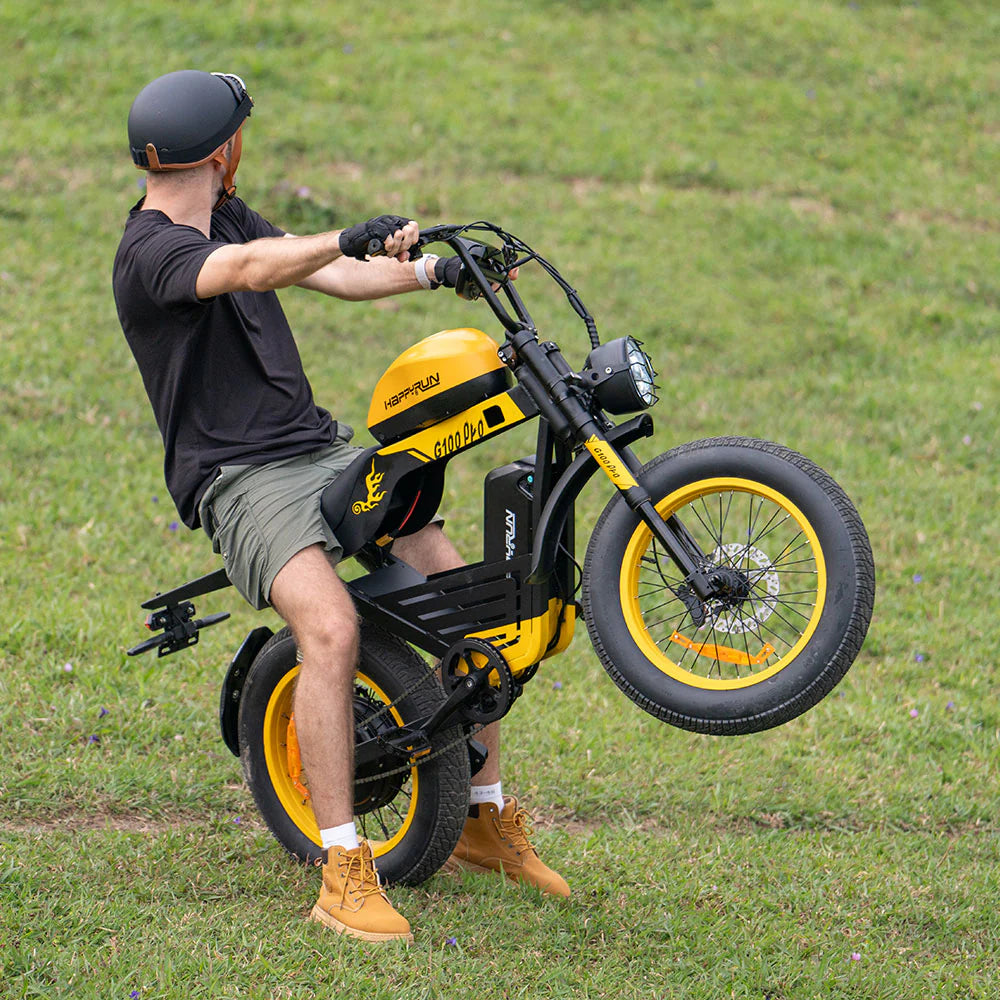 HAPPYRUN G100 Pro Global Comme Morative Electric Bikes All-Terrain Electric Motor Bike 3000w Motor 18Ah + 15Ah Dual Battery