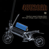 GELEIPU Z1 10" All-Terrain Electric Scooter 1200W Motor 48V 20Ah Battery