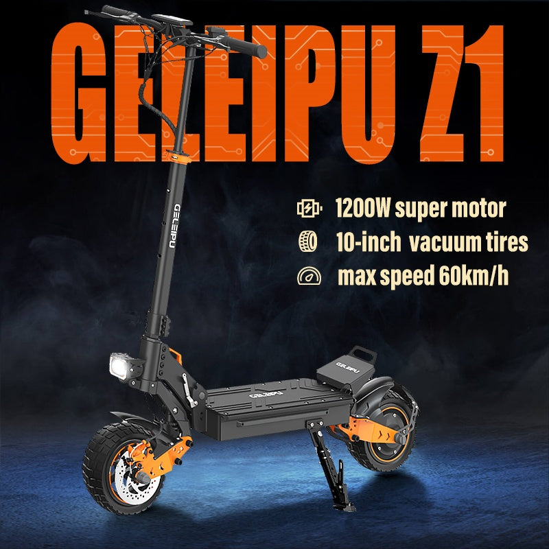 GELEIPU Z1 10" All-Terrain Electric Scooter 1200W Motor 48V 20Ah Battery