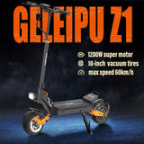 GELEIPU Z1 10" All-Terrain Electric Scooter 1200W Motor 48V 20Ah Battery