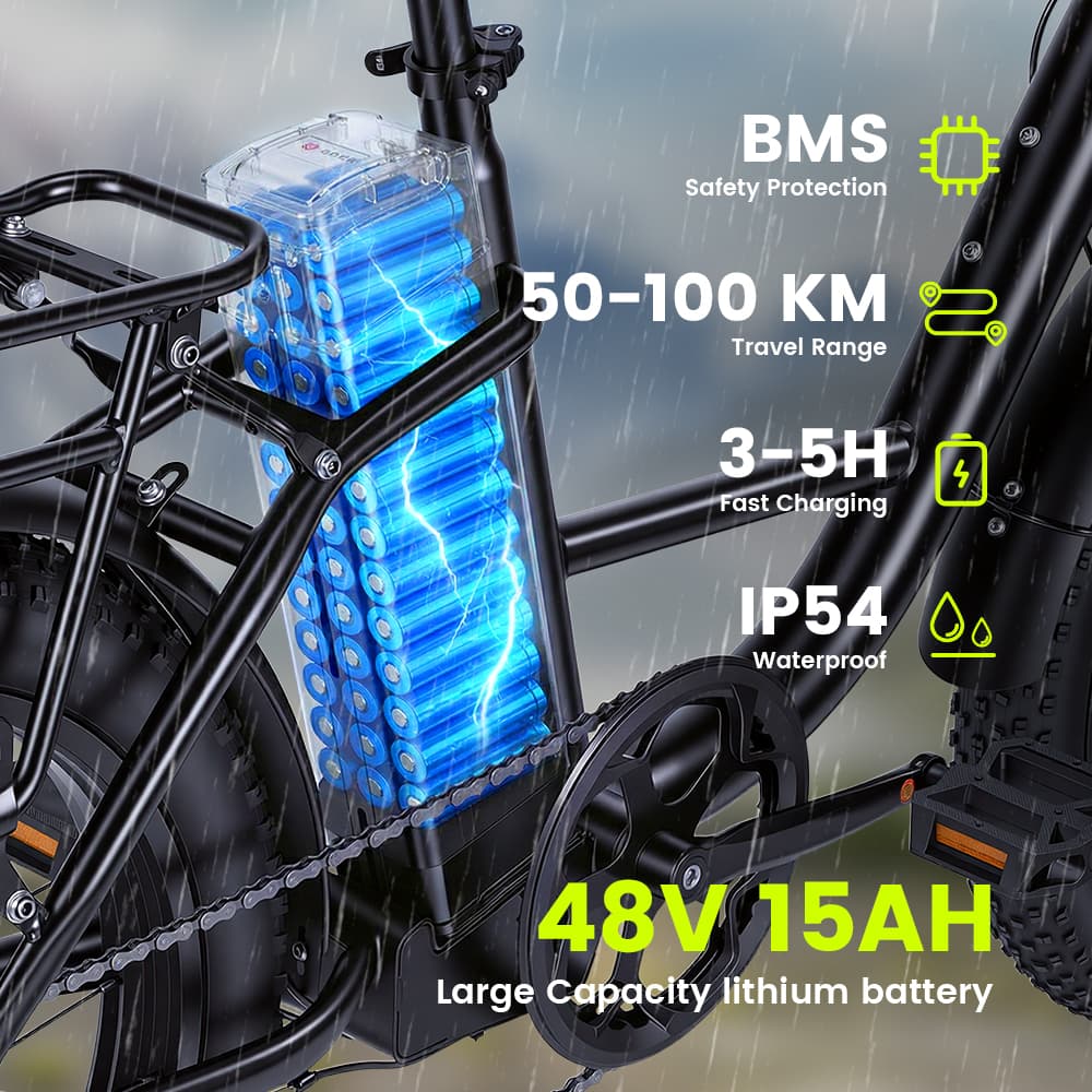 GLEERIDE EC540 20" Electric City Bike Peak 1000W Motor 48V 15Ah Battery
