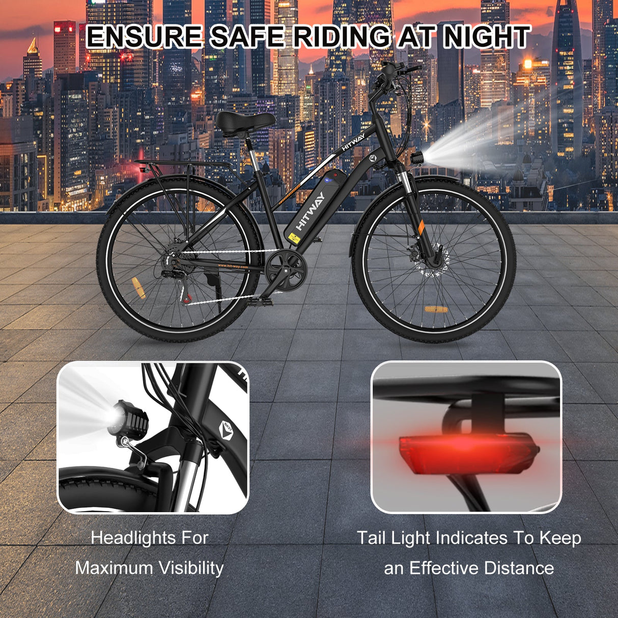 HITWAY BK27M 28" Electric Mountain Bike 500W Motor 36V 15Ah Battery