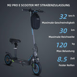 HONEYWHALE M2 Pro Folding Electric Scooter with App Control Bluetooth 500W Peak Motor 36V 7.8Ah Battery