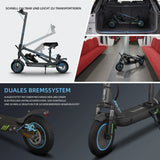HONEYWHALE M2 Pro Folding Electric Scooter with App Control Bluetooth 500W Peak Motor 36V 7.8Ah Battery