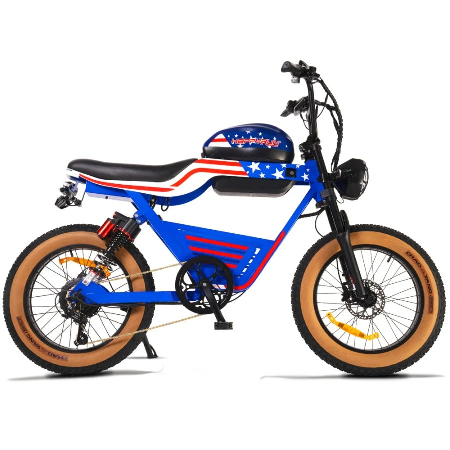 HAPPYRUN G100 Global Comme Morative Electric Bikes All-Terrain Electric Motor Bike 1000w Motor 18Ah+20Ah Dual Battery