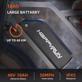 HAPPYRUN Tank G60 20"*4" Fat Tires Electric Bikes Trie Dirt All Terrain 750W 48V 18Ah