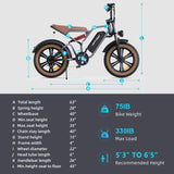 HAPPYRUN Tank G60 20"*4" Fat Tires Electric Bikes Trie Dirt All Terrain 750W 48V 18Ah