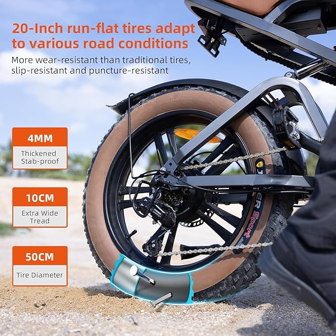 HAPPYRUN Tank G60 20"*4" Fat Tires Electric Bikes Trie Dirt All Terrain 750W 48V 18Ah