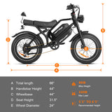 HAPPYRUN G70 20" Electric Cargo Bike with Long Range 2000W Motor Dual 20Ah+18Ah Batteries