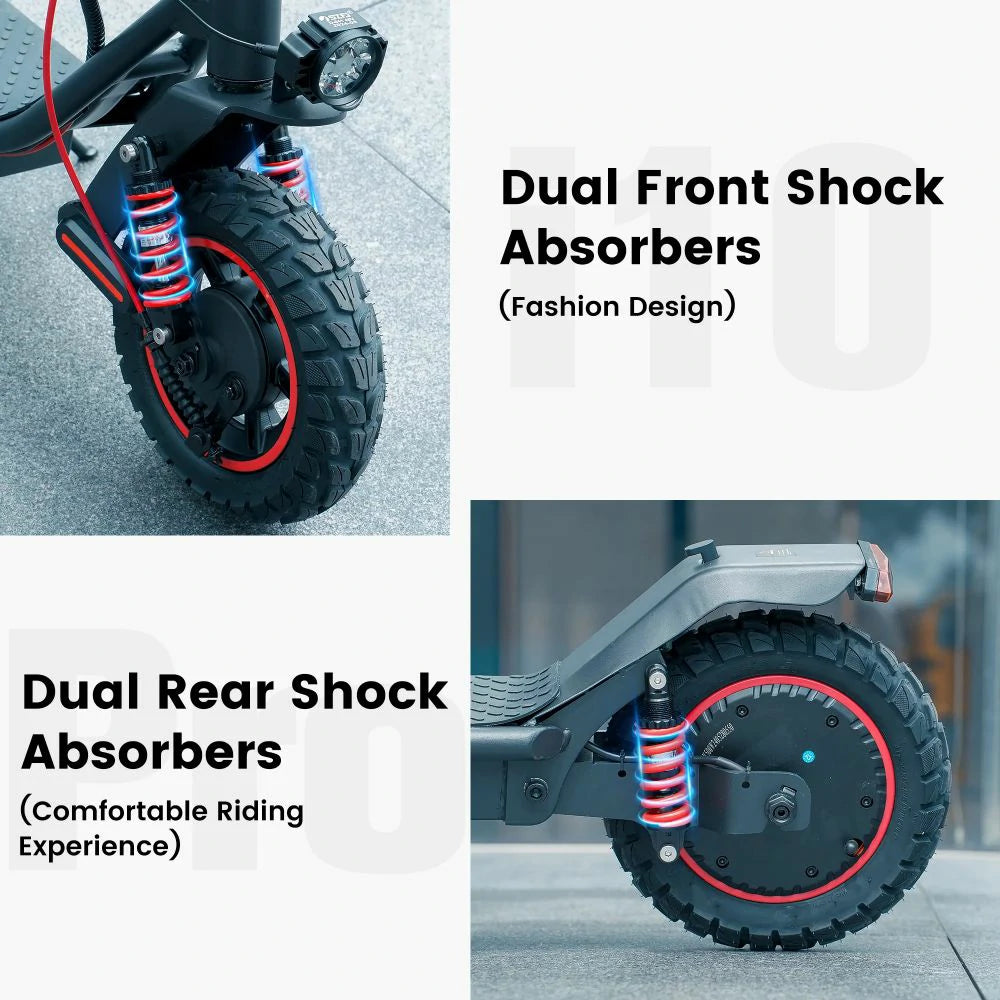 ISCOOTER I10 Pro 10" Folding Commuter Electric Scooter 800W Motor 48V 15Ah Battery