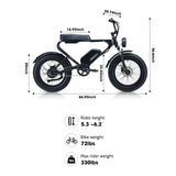 MEELOD DK200 20" Retro Moped Style Electric Bike 750W Motor 48V 13Ah Battery