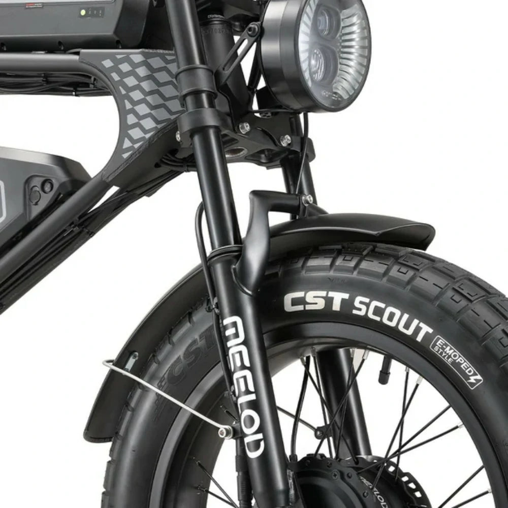 MEELOD DK300 MAX 20" Retro Moped Style Electric Bike 750W(1200W Peak) Dual Motors 48V 20Ah Dual Batteries