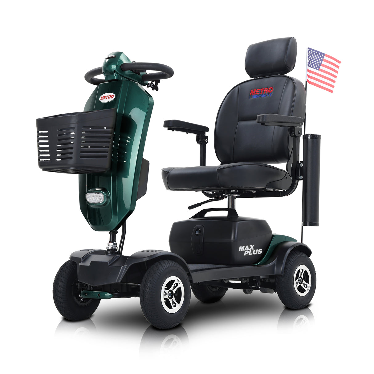 METRO MOBILITY MAX PLUS 9" 4 Wheel Electric Mobility Scooter  300W Motor 24V 20Ah*2  Battery