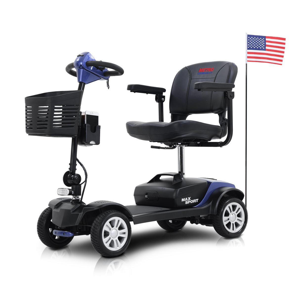 METRO MOBILITY MAX SPORT 9" 4 Wheel Electric Mobility Scooter  300W Motor 24V 12Ah*2 Battery