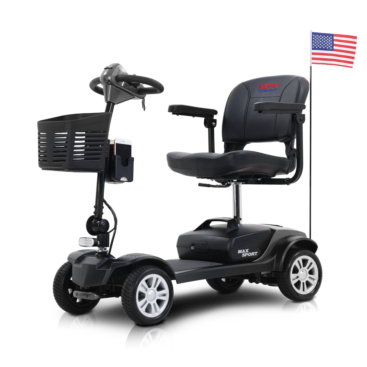 METRO MOBILITY MAX SPORT 9" 4 Wheel Electric Mobility Scooter  300W Motor 24V 12Ah*2 Battery