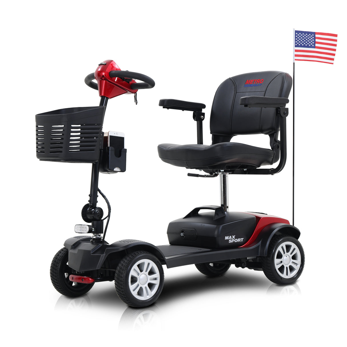 METRO MOBILITY MAX SPORT 9" 4 Wheel Electric Mobility Scooter  300W Motor 24V 12Ah*2 Battery