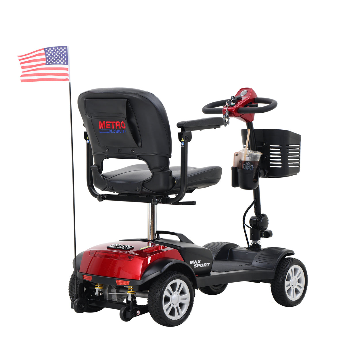 METRO MOBILITY MAX SPORT 9" 4 Wheel Electric Mobility Scooter  300W Motor 24V 12Ah*2 Battery