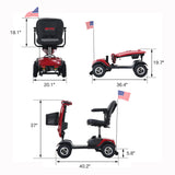 METRO MOBILITY UPGRADED PATRIOT 9" 4 Wheel Electric Mobility Scooter  300W Motor 24V 12Ah*2 Battery