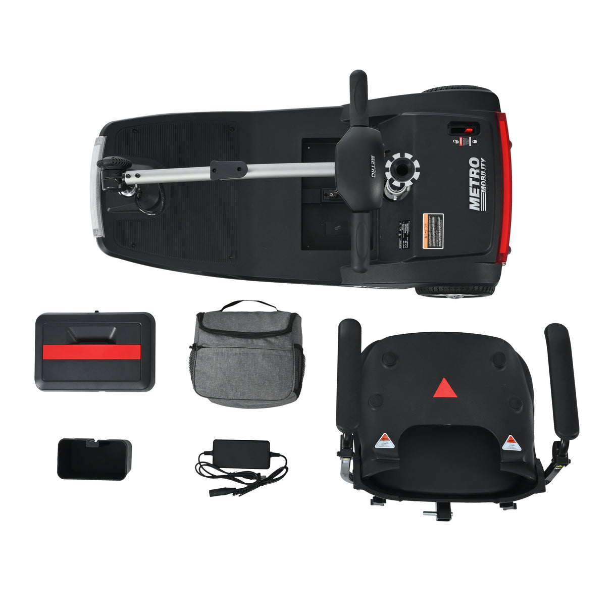 METRO MOBILITY AIR CLASSIC 7.5" 3 Wheel Electric Mobility Scooter 250W Motor 24V 12Ah Battery