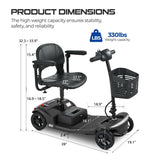 METRO MOBILITY M2 7.1" 4 Wheel Mobility Scooter 250W Motor 24V 12Ah lead-acid Battery