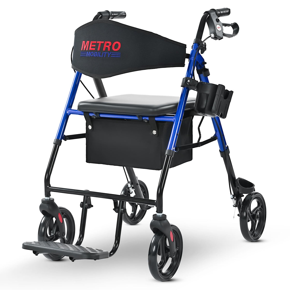 METRO MOBILITY M913P 4-Wheel Rollator Walker with Seat & Basket – Gleeride