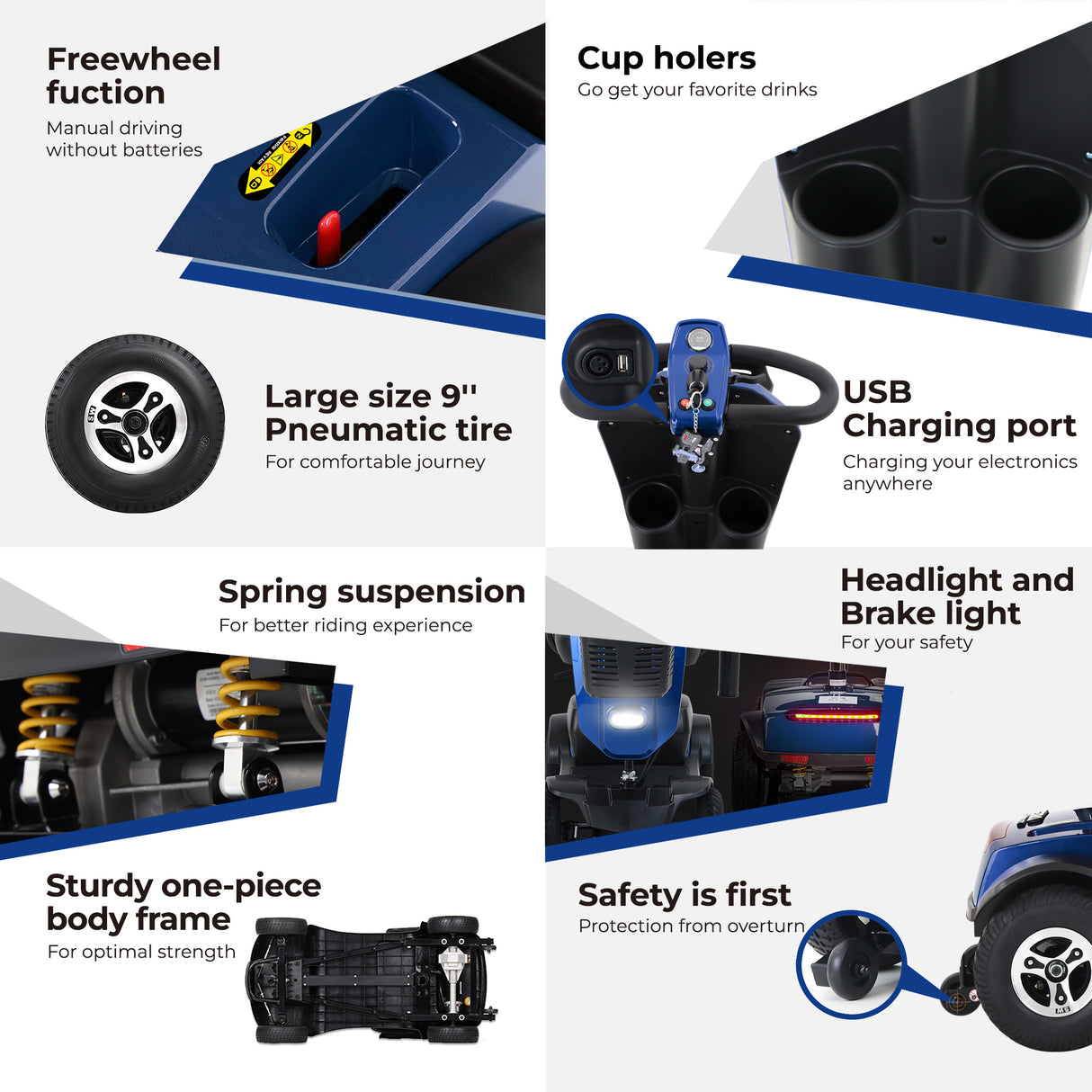 SWEETRICH MAX PLUS 9" 4 Wheel Electric Mobility Scooter  300W Motor 24V 20Ah Battery (German Version)
