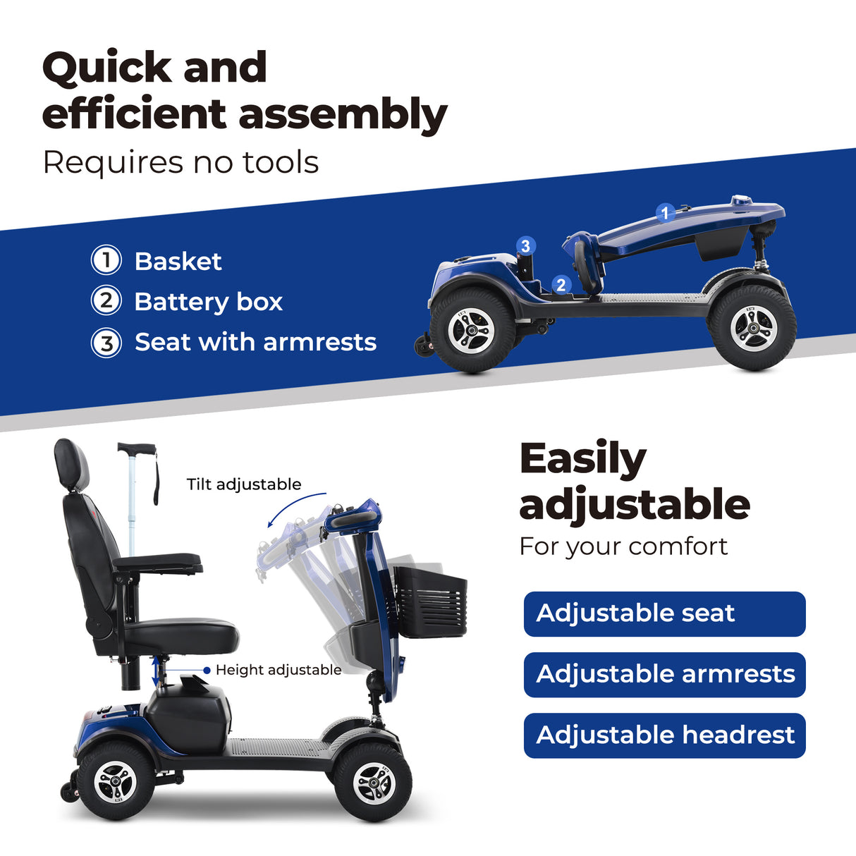 SWEETRICH MAX PLUS 9" 4 Wheel Electric Mobility Scooter  300W Motor 24V 20Ah Battery (German Version)