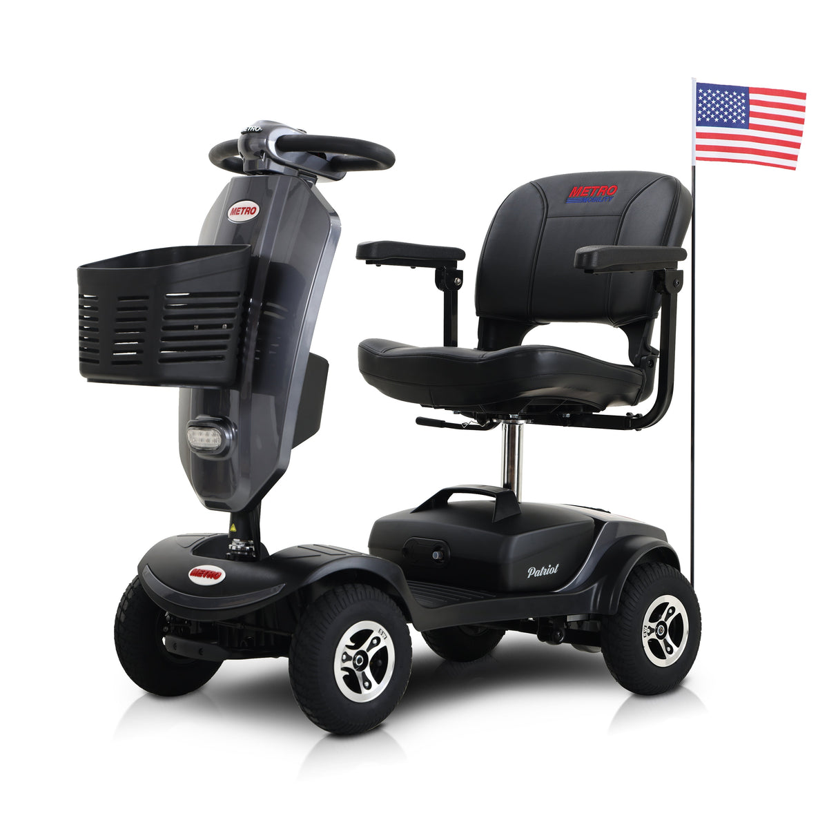 METRO MOBILITY PATRIOT 9" 4 Wheel Electric Mobility Scooter  300W Motor 24V 12Ah*2 Battery