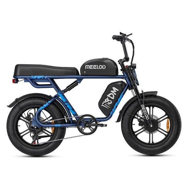 MEELOD M8DM 20" Retro Moped Style Electric Bike 1200W*2 Dual Motors 48V 32Ah Battery