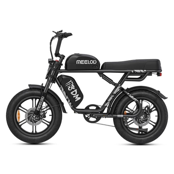 MEELOD M8DM 20" Retro Moped Style Electric Bike 1200W*2 Dual Motors 48V 32Ah Battery