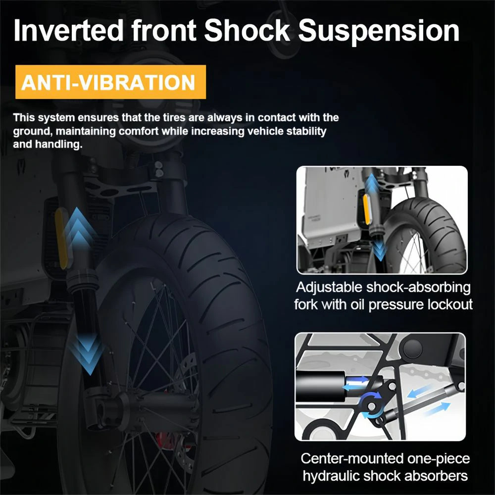 NEXXBIKE X5 Plus 20" Fat Tires Electric Dirt Bike 2000W Peak Motor 48V 25Ah Battery With NFC Key